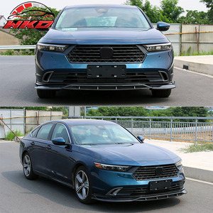 Lèvre de pare-chocs avant compatible avec Honda Accord 2023-2025 IKON V1 Style, imprimé fibre de carbone, PP 4 pièces, pièces auto de haute qualité, kit carrosserie - Product Image 2