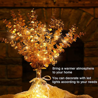 KEWEI 528 plastique artificiel Eucalyptus feuilles couleur or Eucalyptus centre de table de mariage