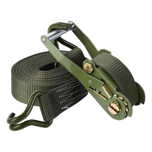 Sangle à cliquet en polyester économique 38 mm 2T 10M pour fixation de cargaison, robuste, avec crochets double-J, vente en gros, personnalisable, rétractable pour camion - Product Image 1