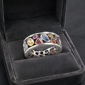 Anello con Design Geometrico Traforato, Stile Colorato per Donne - Product Image 2
