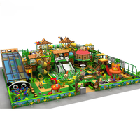 Équipement de terrain de jeux intérieur pour enfants 2025 Espace 500 mètres carrés 4 étages Thème jungle animale Jeux doux Grands toboggans 50-100