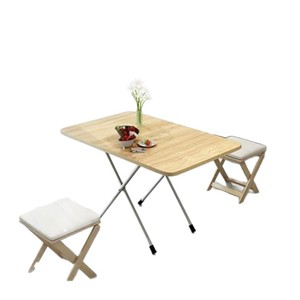 <b>Foldable</b> High Leg Outdoor <b>Table</b> Artificial Board Minimalist Design Small Square Top With Vase Decor - Product Image 5