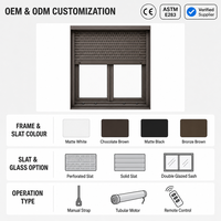 Fenêtre à persiennes en aluminium 6063 robuste avec ouverture horizontale, verre trempé de 6 mm, volet réglable pour cuisine et villa