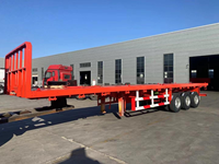 Remorque semi-plate à double essieu de 40 pieds avec suspension de bogie Matériau en acier