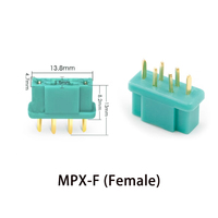 Connecteur hexagonal plaqué or MPX AM-1016 mâle et femelle, 6 broches, gaine en nylon plastique, accessoires pour modèle réduit