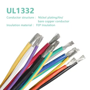 電気製品UL1332マルチストランドシングルコア銅線ケーブル24AWG絶縁加熱300VFep 3F