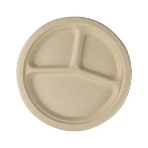 Biodegradable Plate Sugarcane Baggasse Disposable Bamboo fiber plate food plate