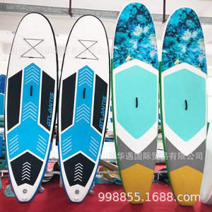 Planche à pagaie gonflable 3 ailerons, portable, pour sports nautiques sur lacs et rivières, unisexe, PVC, Stand Up Paddleboarding - Product Image 4