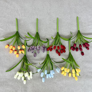 Di alta qualità tulipani artificiali a 12 teste tessuto di seta multicolore artificiale matrimonio natale decorazione di laurea all'ingrosso - Product Image 6