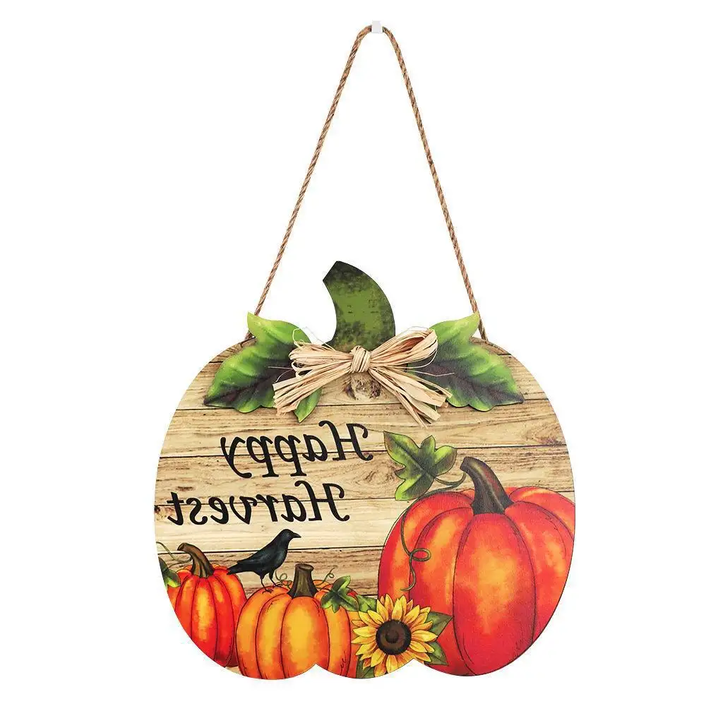 New design Thanksgiving Welcome Door Wooden Harvest Festival Pumpkin Home Decoration Crafts Halloween