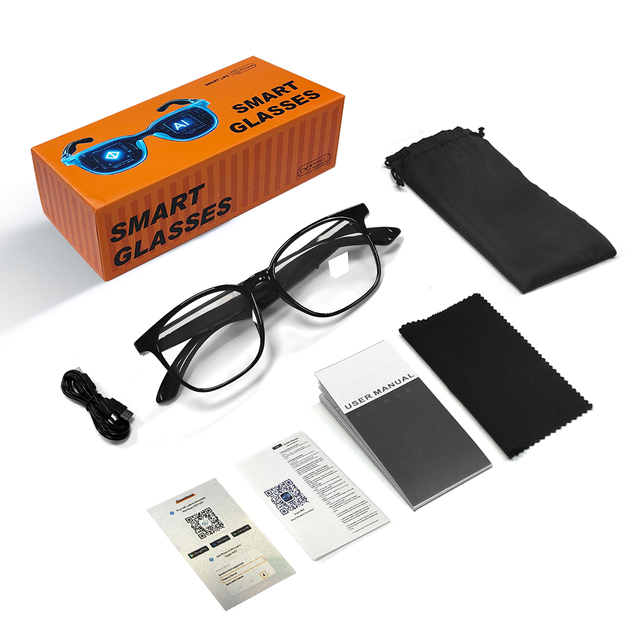 F19 2026 New AI Smart Glasses  Calling Multi Language Translation HD Camera Music Player Glasses