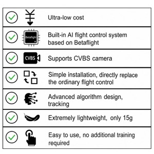 ตัวควบคุมการบิน Ai-FC V2 Fpv พร้อมกล้องติดตามอัจฉริยะ - รองรับ Betaflight 4.5, กล้องบันทึกภาพในตัว 1080P FHD สำหรับโดรน Fpv - Product Image 3