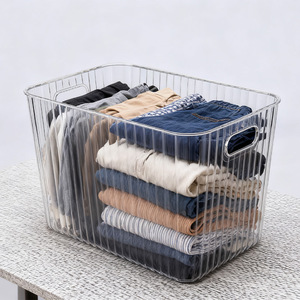 Transparent Thickened <b>Plastic</b> Storage <b>Box</b> Rectangle Pet Material Dustproof <b>Large</b> Capacity Portable Organizer For Cosmetics - Product Image 2