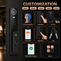 Cerradura Inteligente para Puerta con Reconocimiento Facial 3D, Pantalla de 4.5 Pulgadas, Intercomunicador Visual, Videollamada Remota, TUYA Zigbee, 4200 mAh