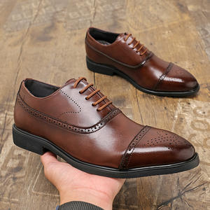 Chaussures habillées Oxford en cuir à bout pointu style britannique, mocassins décontractés pour le bureau, chaussures <span class=keywords><strong>de</strong></span> mariage pour hommes – Nouvelle collection - Product Image 2