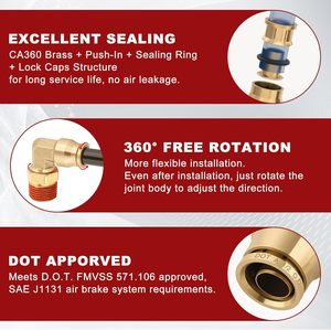 ALITAIR Coude pivotant à 90 degrés homologué DOT, adaptateur de ligne de frein à air 1/2" DE x 1/2" filetage NPT, <span class=keywords><strong>kit</strong></span> de <span class=keywords><strong>suspension</strong></span> <span class=keywords><strong>pneumatique</strong></span> - Product Image 4