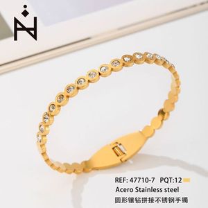 Bracciale Rotondo con Diamanti Incastonati in Acciaio Inossidabile 47710-7 - Product Image 3