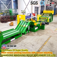MINGHUNG Machine automatique hydraulique économique pour le décapage de placages, système de couteaux hydrauliques, PLC, moteur 90KW, pompe, roulement facile