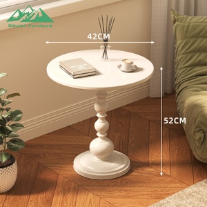 Wayon Furniture Vintage <strong>Black</strong> <strong>Round</strong> <strong>Side</strong> <strong>Table</strong> with Detailed Pedestal Base for Living Room or Bedroom Decor - Product Image 5