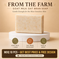 Savon au lait de chèvre LIYALAN 100g de la ferme, exfoliant doux au beurre de karité pour tous types de peau, marque privée, usine ODM