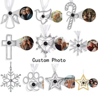 Collar con Forma de Pata de Perro a la Moda, Joyería con Proyección de Foto Personalizada para Adornos Navideños
