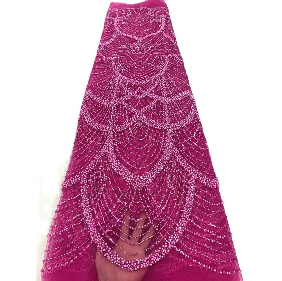 Оптовая продажа, 2023 новейшая африканская ткань с вышивкой бисером, тюль с блестками, сетчатая кружевная ткань для женского платья