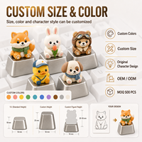 Capuchons de touches de clavier mécaniques en PVC personnalisés, design animalier 3D mignon, OEM/ODM, couleur et taille au choix, pour Cherry MX