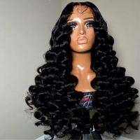 Perruque Lace Front Cheveux Brésiliens Dentelle HD Transparente Ondulée Cheveux Humains Vierges Pré-Pluckés avec Baby Hair pour Femmes Noires