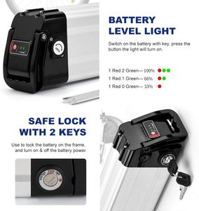 <span class=keywords><strong>Batterie</strong></span> de vélo électrique Adaluolo <span class=keywords><strong>36V</strong></span> 10AH Argent Pedelec Lithium-ion Amovible Chargeur 2 broches 200W <span class=keywords><strong>250W</strong></span> 350W Chine avec chargeur - Product Image 2