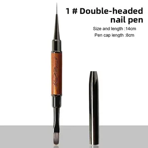 New 1pcs Double-end <b>Nail</b> Pen <b>Nail</b> Art Brushes Builder Gel French <b>Nail</b> Gradient Brush Small Thin Manicure Brush <b>Tool</b> XJS05 - Product Image 6