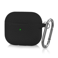 Étui en cuir de silicone motif litchi de luxe pour iPhone et AirPods 3 étui accessoire pour écouteurs sans fil souple