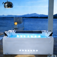 Baignoire autoportante rectangulaire Adak, baignoire acrylique portable d'intérieur, drain intégré, écologique, garantie 5 ans, facile à nettoyer, 60 gal+
