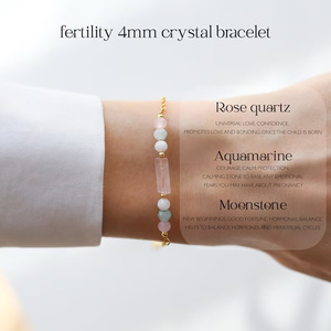 Clásico 4mm cuarzo rosa aguamarina <span class=keywords><strong>piedra</strong></span> lunar cristal curativo para pulsera para mamá <span class=keywords><strong>fertilidad</strong></span> y regalo <span class=keywords><strong>de</strong></span> embarazo - Product Image 4