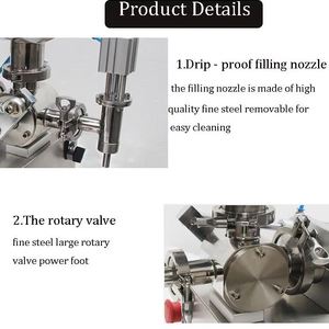 Máquina de llenado semiautomática horizontal neumática de doble cabezal para líquidos, pastas y cremas, para mermelada, mantequilla de cacahuete y mantequilla de sésamo - Product Image 2