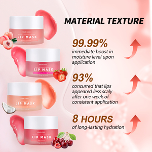 Bálsamo <span class=keywords><strong>labial</strong></span> con logotipo personalizado, conjunto de cuidado <span class=keywords><strong>reparador</strong></span> de melocotón rosa, ácido hialurónico, mascarillas labiales de vitamina C orgánica vegana, bálsamo <span class=keywords><strong>labial</strong></span> - Product Image 4