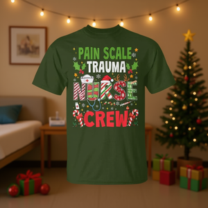 T-shirt de Noël pour infirmières, échelle de la douleur, traumatisme, personnel médical, cadeau de Noël pour infirmières - Product Image 3
