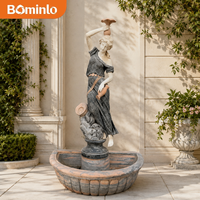 Fontaine murale d'eau de jardin extérieure de style antique européen, cascade à plusieurs niveaux sculptée à la main sur mesure