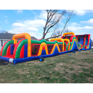 <span class=keywords><strong>Carrera</strong></span> de Obstáculos Inflable para Alquiler en Fiestas, Parque de Aventuras al Aire Libre, Castillo Inflable con Tobogán y Obstáculos - Product Image 2