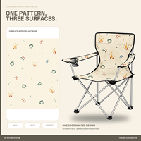 Chaise de camping en gros pour événements en plein air avec porte-gobelet latéral et logo et motif personnalisés pour soirées autour du feu de camp