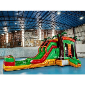 <span class=keywords><strong>Castillo</strong></span> Inflable con Tobogán y Piscina con Diseño de Palmera Tropical para Niños, <span class=keywords><strong>Castillo</strong></span> Inflable de PVC para Fiestas - Product Image 3