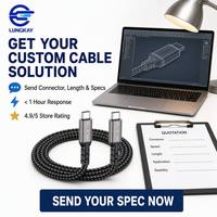 Cable USB4 Tipo C a Tipo C LUNG KAY OEM, 40 Gbps, 8K, 240 W, 5 A, Carga Rápida PD, Transferencia de Datos, Nailon Trenzado, Aleación de Metal