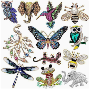 Comelyjewel <b>Frog</b> Animal Theme Brooch Pins for Women Men Enamel Rhinestone Colorful Metal Electroplated - Product Image 3