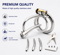 Cage de chasteté masculine en acier inoxydable avec tube urétral amovible, dispositif de chasteté CB, plug urétral de différentes tailles, jouet de contrainte SM pour hommes