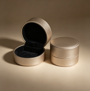 Caja de Almacenamiento de Joyas Cilíndrica de Lujo, Estuche de Joyería de Cuero PU, Caja de Joyería con Interior de Terciopelo Suave para Bodas, Propuestas y Regalos - Product Image 5