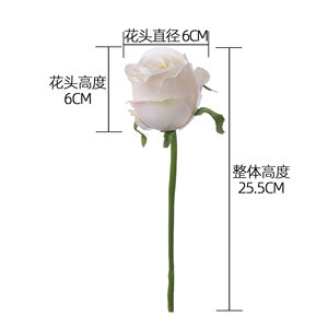 Rose Artificielle CallaFloral à Tige Unique Blanche Rose en Tissu Pan Weaving pour Décoration de Mariage et Maison Style Ins - Product Image 4