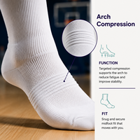 Chaussettes de sport de basketball à compression Logo Arch pour les acheteurs en gros de la collection Court avec service de correspondance des couleurs