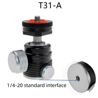 Evrensel Mini Metal Bilyalı Başlık, 360 °   Döner Tripod Bağlantısı, Soğuk Pabuçlu, 1/4 3/8 Dişli Adaptör, Kamera Monitör Işığı Mikrofon Braketi