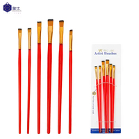 Keep Smiling Art Supplies Pinceaux pour la peinture, pinceaux plats à manche en bois pour la peinture à l'aquarelle, à l'acrylique et à l'huile, ensemble de pinceaux