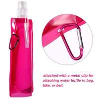 500ml Bouteilles D'eau Pliable Sac D'eau Avec Mousqueton pour Voyage Bec Poche Durable Sans BPA Sports Camping Nouveauté En Gros