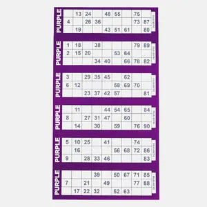 Fornitore di giochi di Bingo fabbricazione custom 5 fogli di giochi americani di colore misto usa e getta carte da gioco di carta Bingo
